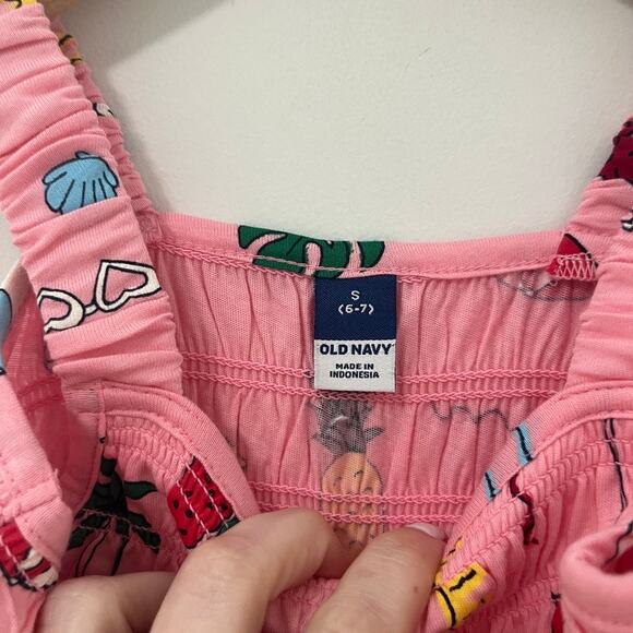 NEW Old Navy Girls Pink Beach Print Romper Size Small 6-7 - Picture 3 of 4